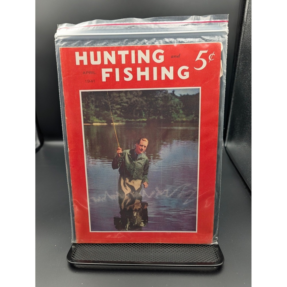 Hunting and Fishing Magazine April 1941 Stripers Deadly Nymph Outdoorsman
